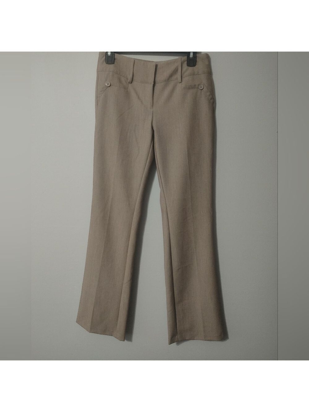 Joe Benbasset Beige Pleated Flare Dress Pants 3